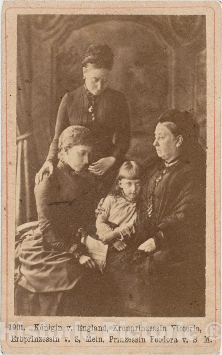 Photo Print : Königin v. England, Kronprinzessin Victoria, Erbprinzessin v. S. Mein, Prinzessin Feodora v. S. M. : Vintage Wall Art