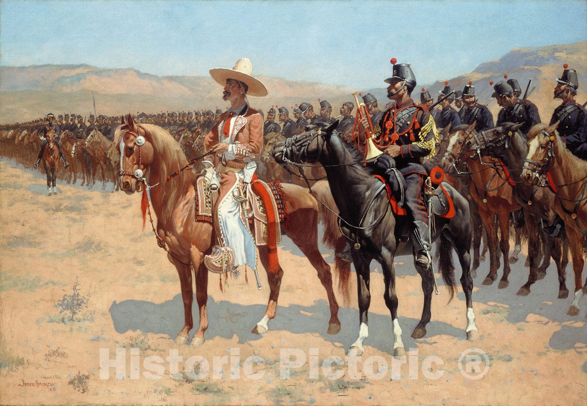 Art Print : The Mexican Major, Frederic Remington, c 1870, Vintage Wall Decor :
