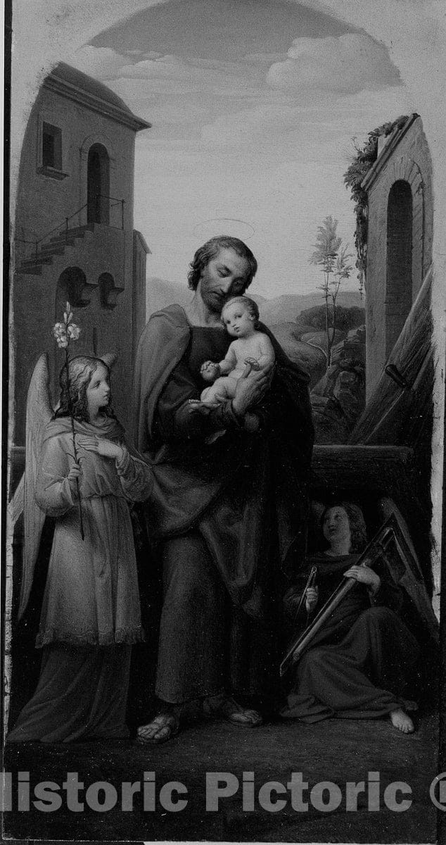 Art Print : St. Joseph and Christ Child, Leopold Kupelwieser, c 1938, Vintage Wall Decor :