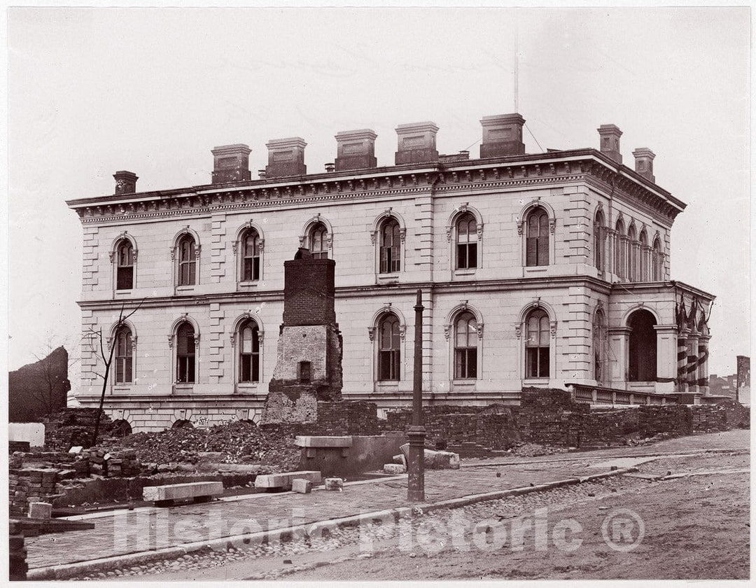 Photo Print : Alexander Gardner - Custom House, Richmond, Virginia (After Evacuation) : Vintage Wall Art