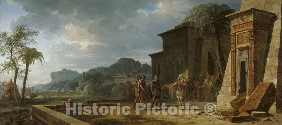 Art Print : Alexander at the Tomb of Cyrus the Great, Pierre Henri de Valenciennes, c 1965, Vintage Wall Decor :