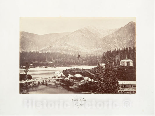 Photo Print : Carleton E. Watkins - Cascades, Oregon : Vintage Wall Art