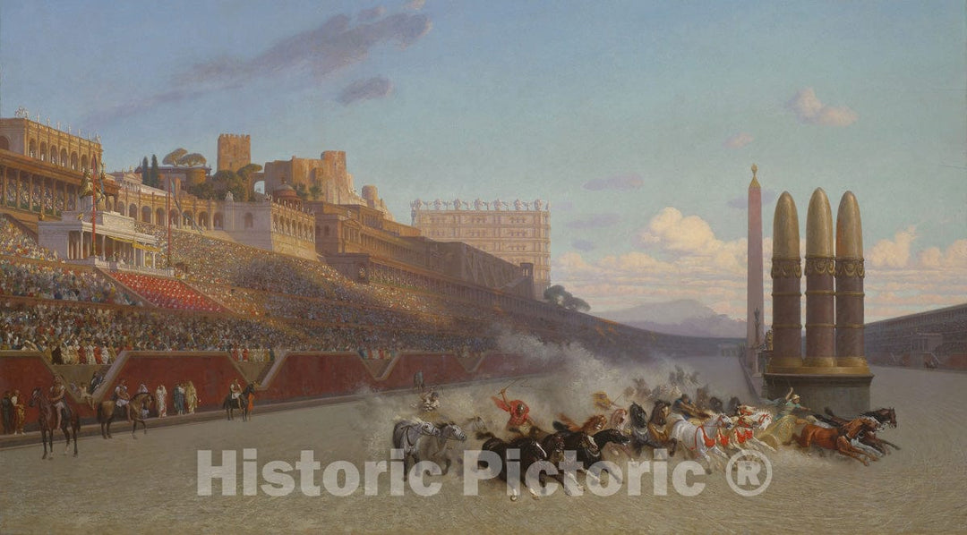 Art Print : Chariot Race, Jean Leon GerÃ´me, c 1982, Vintage Wall Decor :
