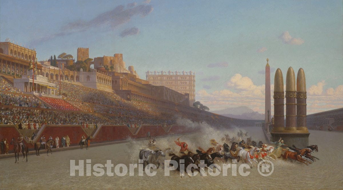 Art Print : Chariot Race, Jean Leon GerÃ´me, c 1982, Vintage Wall Decor :