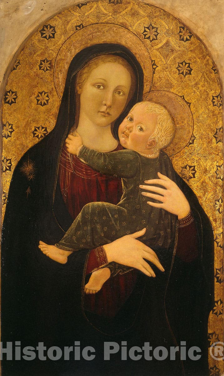 Art Print : Virgin and Child, Unknown Central Italian, c 1935, Vintage Wall Decor :