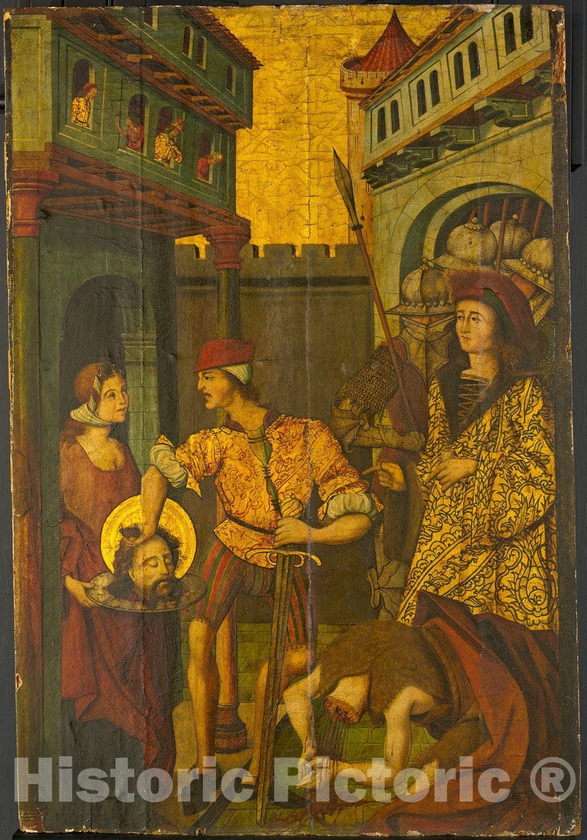 Art Print : The Beheading of Saint John the Baptist, Master Palanquinos, c 1501, Vintage Wall Decor :