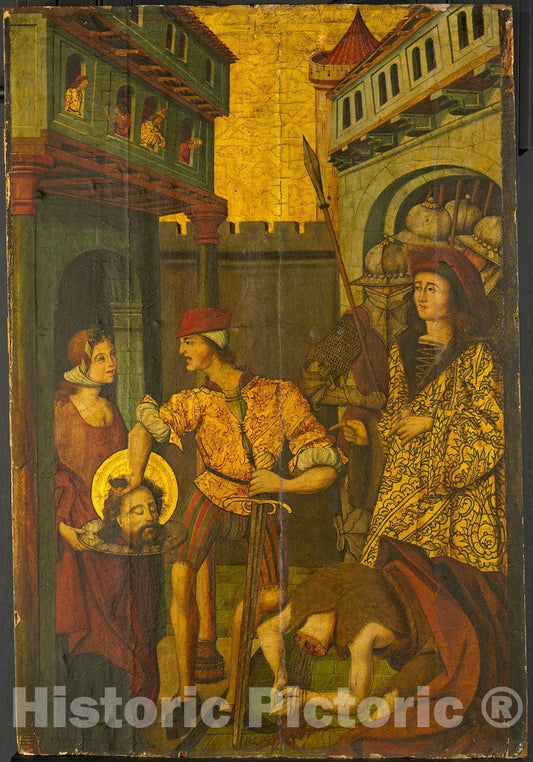 Art Print : The Beheading of Saint John the Baptist, Master Palanquinos, c 1501, Vintage Wall Decor :