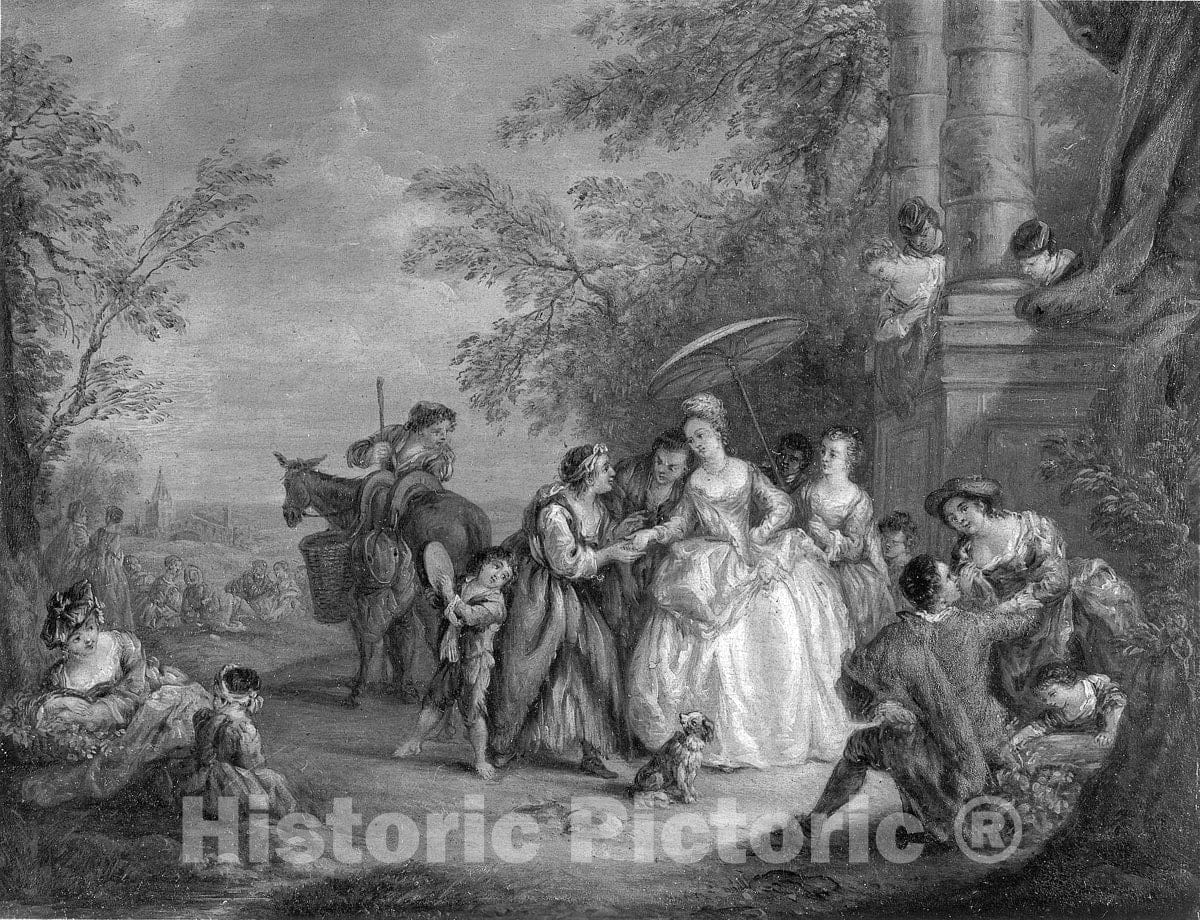 Art Print : La Bonne Aventure (The Fortune Teller), Jean-Baptiste-Joseph Pater , c 1570, Vintage Wall Decor :