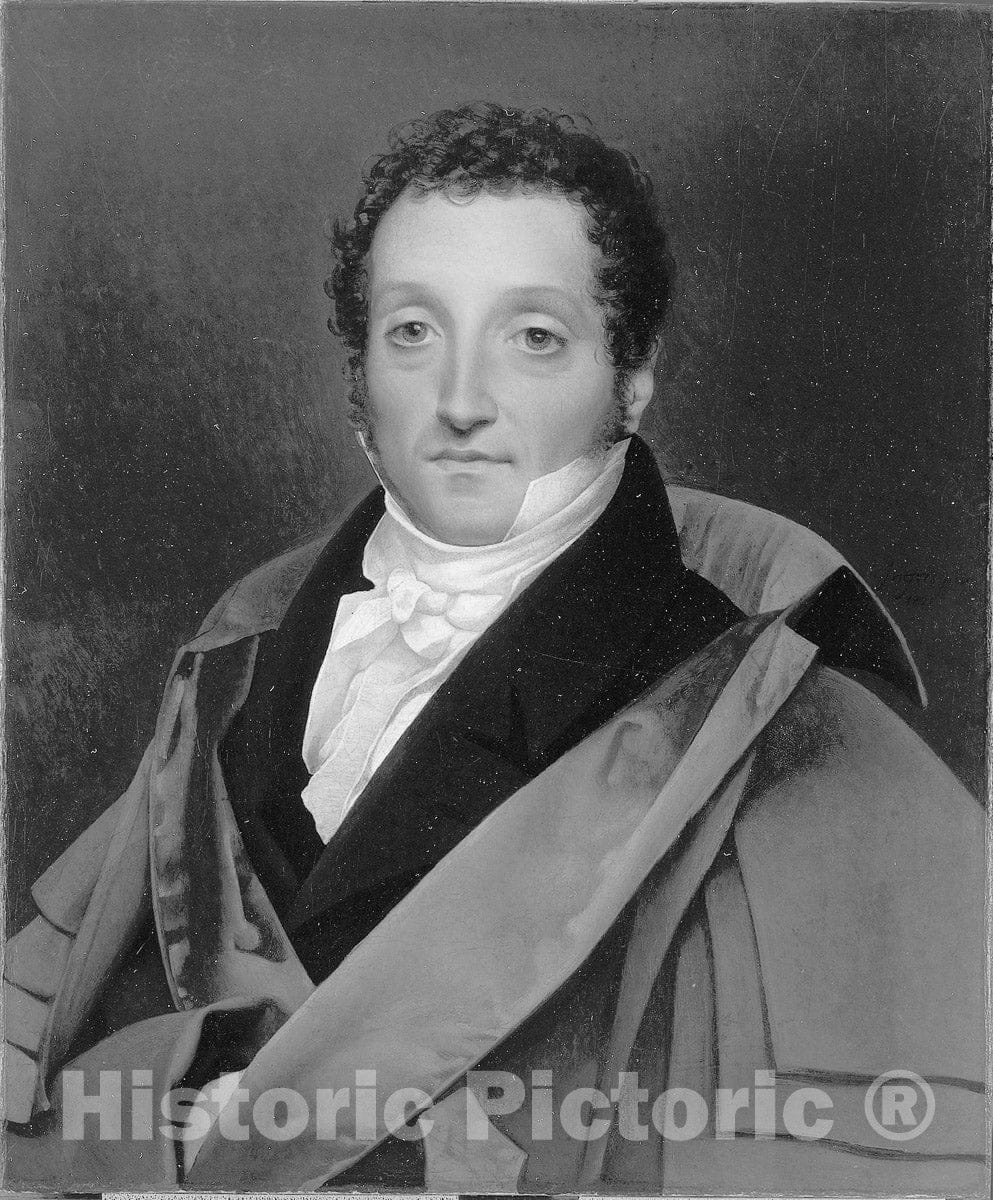 Art Print : Portrait of Luigi Edouardo Rossi, Count Pellegrino, Follower of Jean Auguste Dominique Ingres, c 1920, Vintage Wall Decor :
