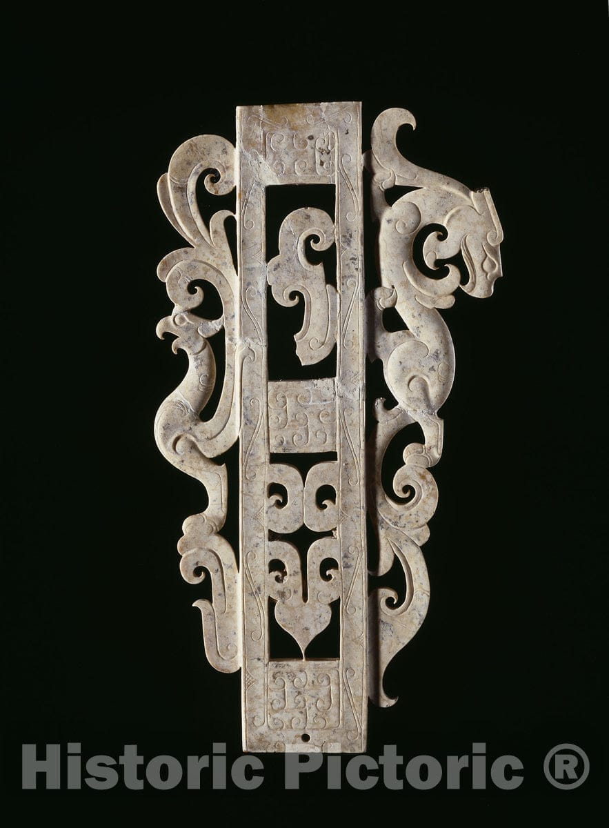 Art Print : Sheath with Bird and Feline or Dragon, c 1986, Vintage Wall Decor :