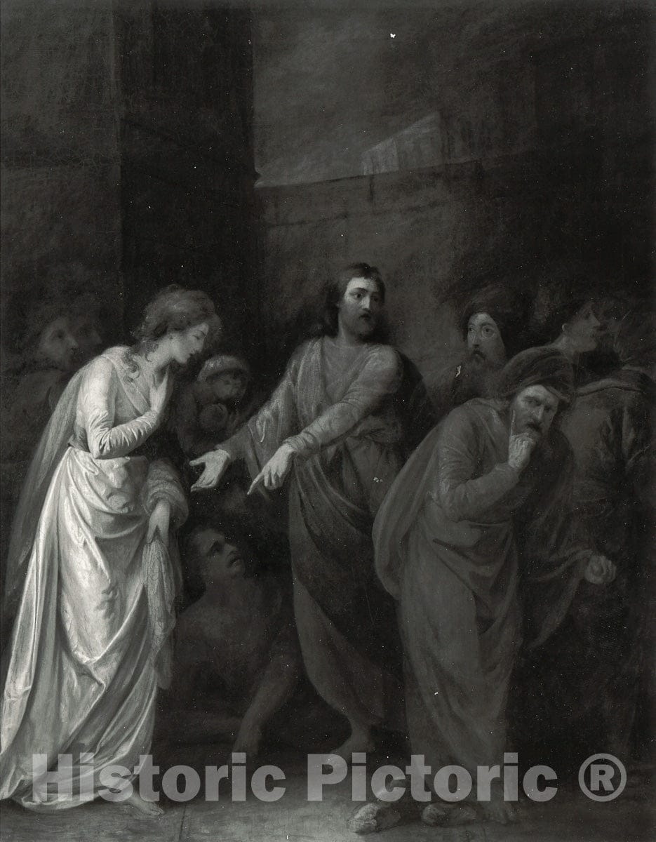 Art Print : The Woman Accused of Adultery, William Artaud, c 1700, Vintage Wall Decor :