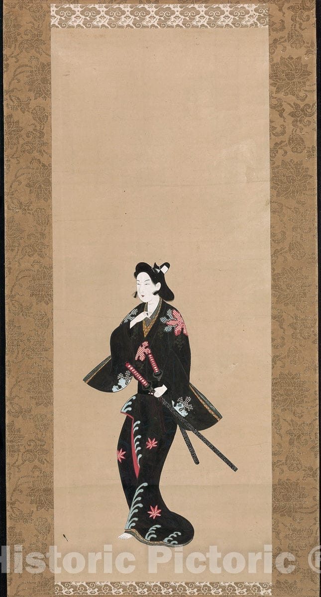 Art Print : Samurai, Artist unknown, c 1690, Vintage Wall Decor :