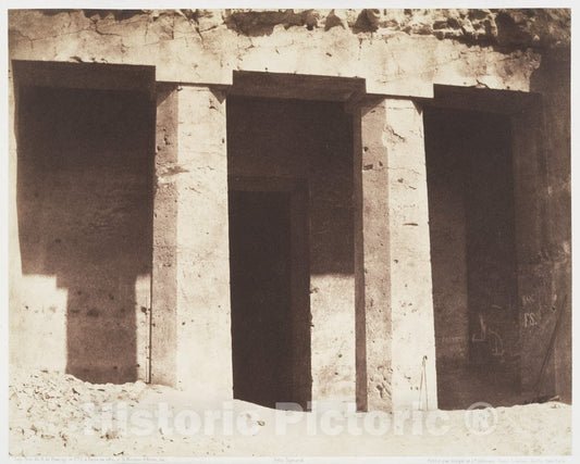 Photo Print : Félix Teynard - Béni Haçan, Architecture Hypogéenne, Tombeau d'Amoneï : Vintage Wall Art