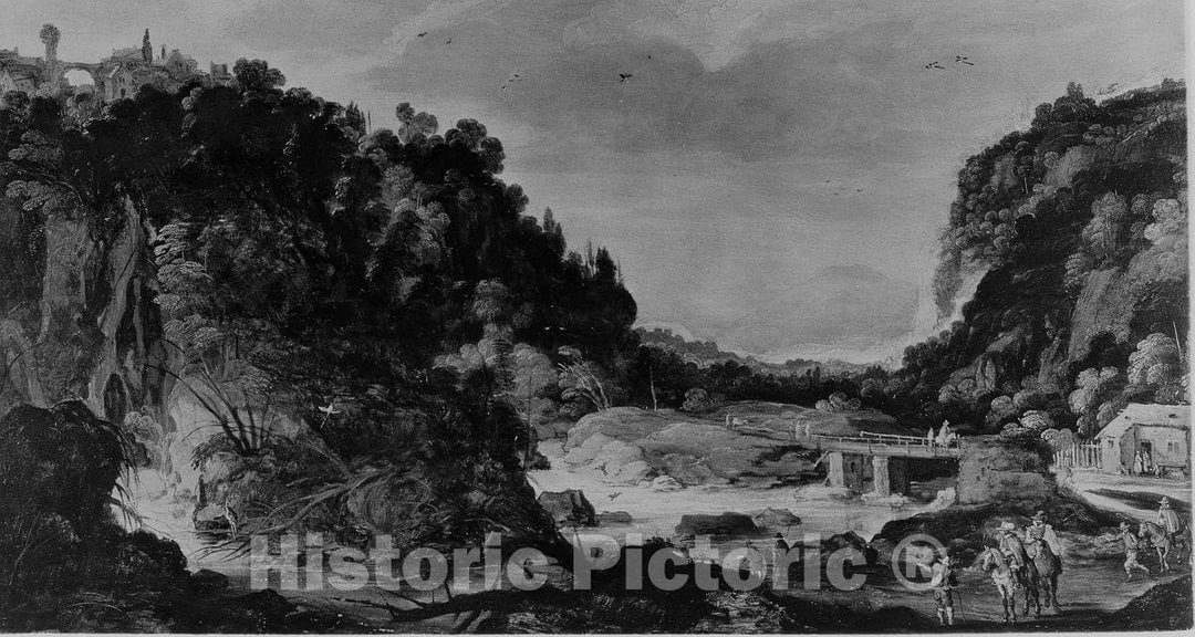 Art Print : Mountain Landscape, Joos de Momper, II, c 1650, Vintage Wall Decor :