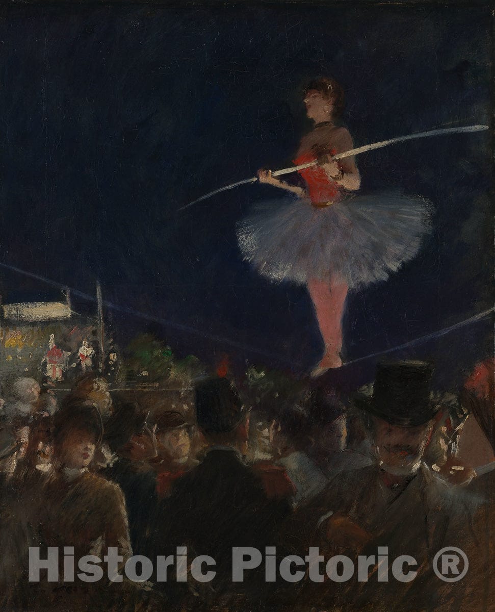 Art Print : Tight-Rope Walker, Jean Louis Forain, c 1640, Vintage Wall Decor :