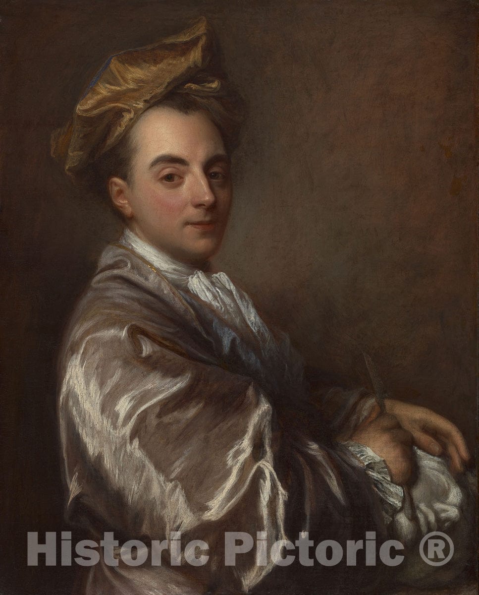 Art Print : Portrait of a Sculptor, Jean Baptiste Santerre, c 1950, Vintage Wall Decor :