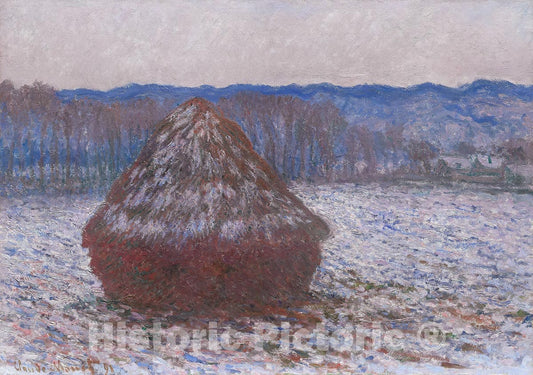 Art Print : Stack of Wheat, Claude Monet, c 1675, Vintage Wall Decor :