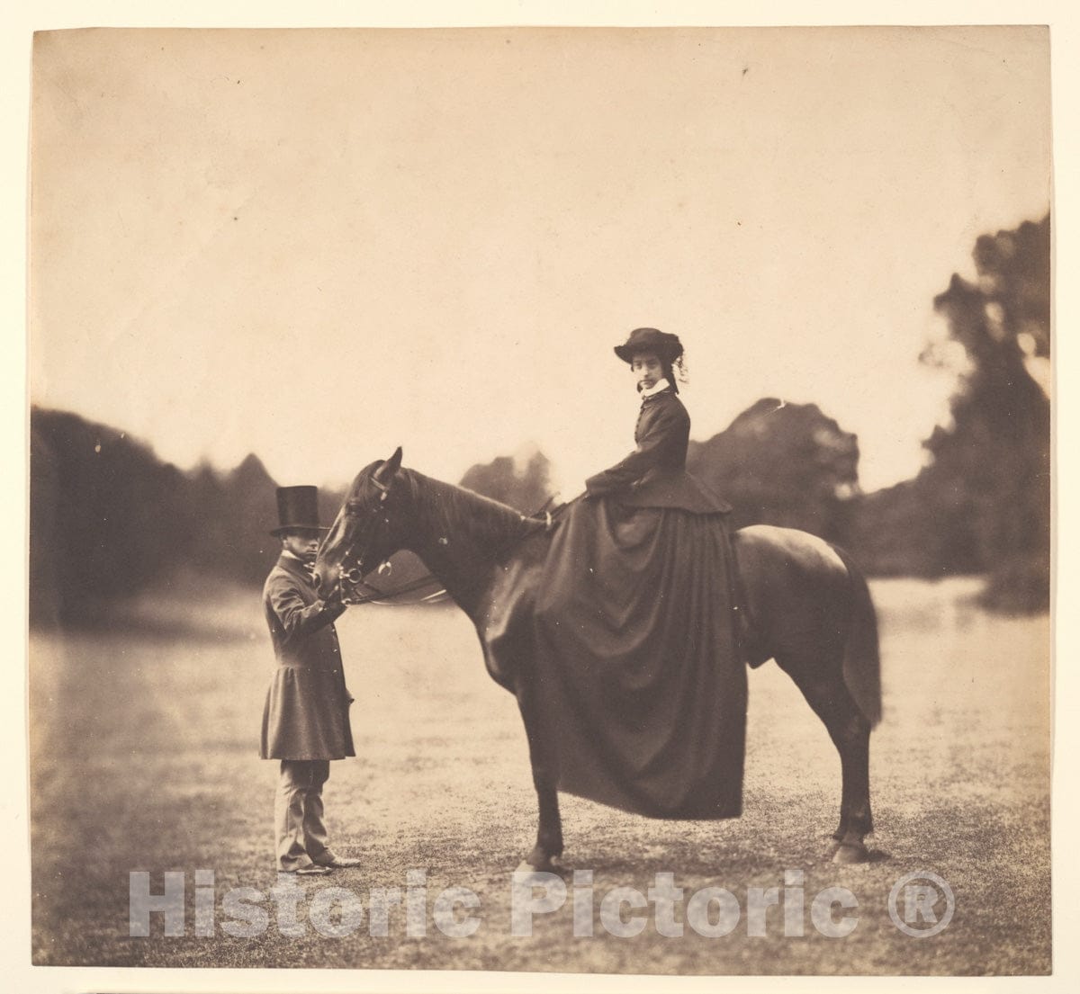Photo Print : Roger Fenton - Lady on Horseback : Vintage Wall Art