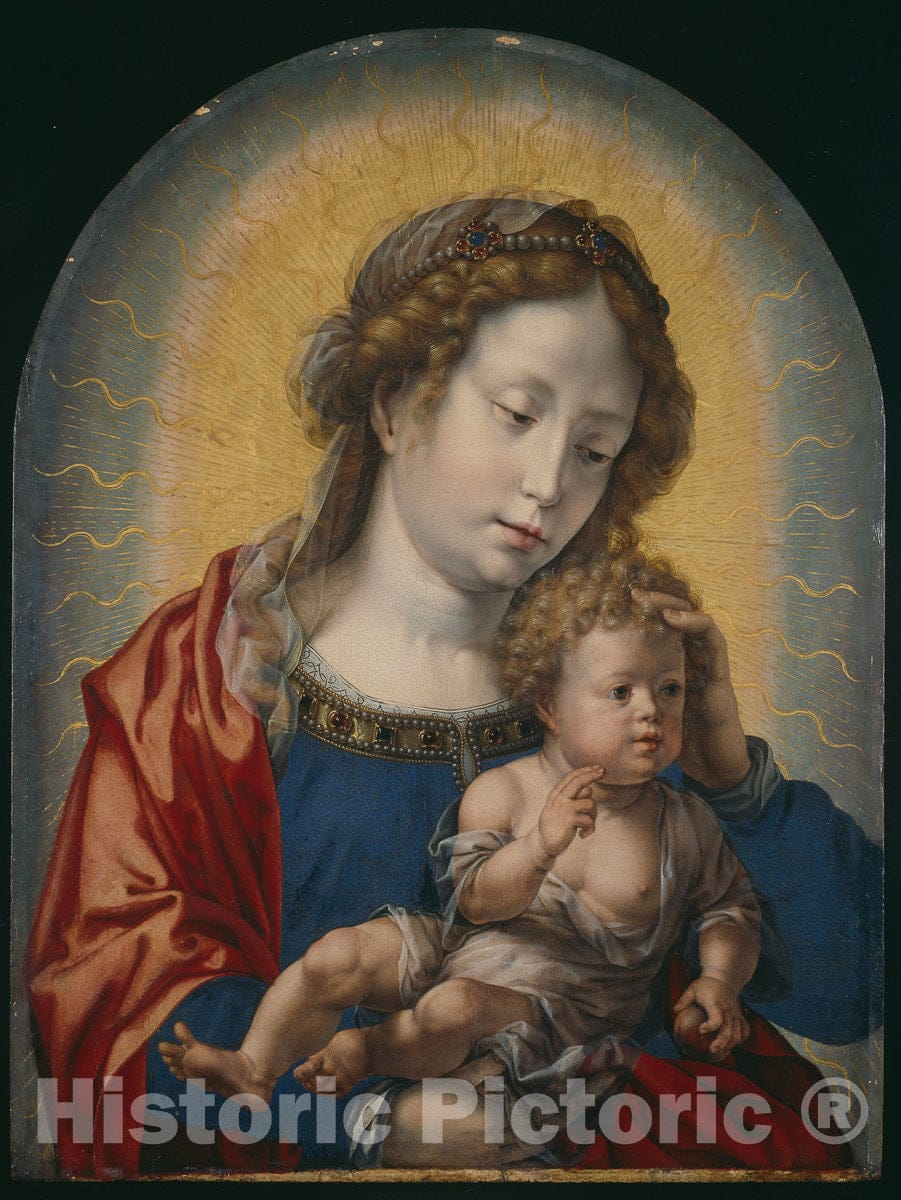 Art Print : Virgin and Child, Jan Gossart, c 1818, Vintage Wall Decor :