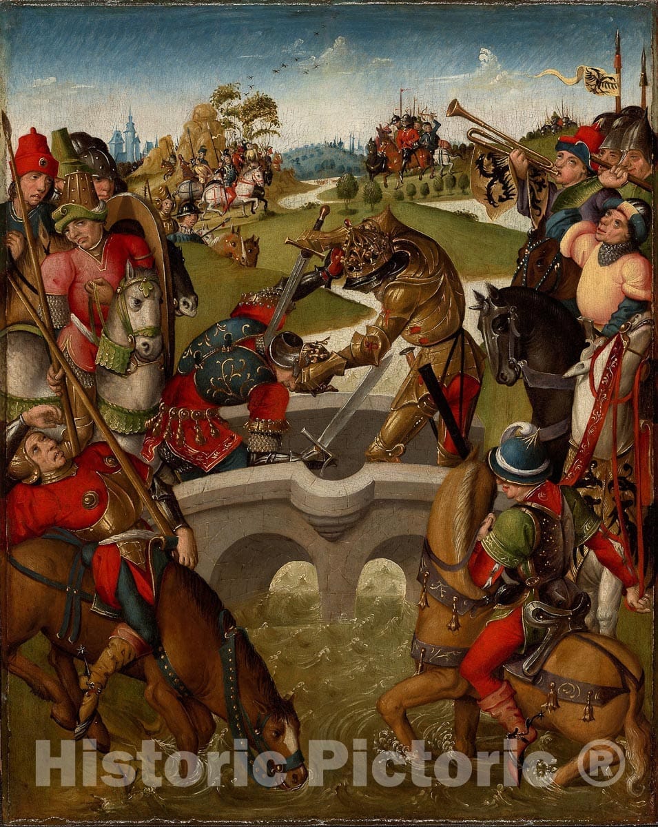 Art Print : Emperor Heraclius Slays the King of Persia, Netherlandish, c 1939, Vintage Wall Decor :