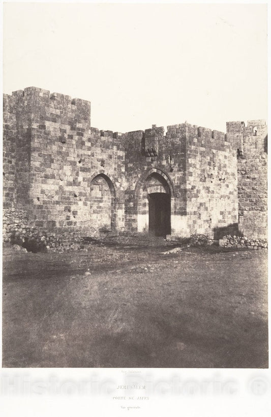 Photo Print : Auguste Salzmann - Jérusalem, Porte de Jaffa, Vue générale : Vintage Wall Art