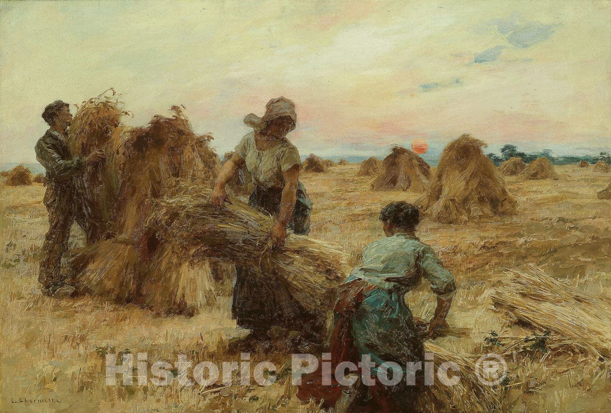 Art Print : The Harvesters, Leon Augustin Lhermitte, c 1970, Vintage Wall Decor :