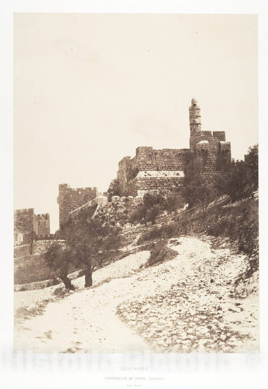 Photo Print : Auguste Salzmann - Jérusalem, Forteresse de David (citadelle), Face Ouest : Vintage Wall Art