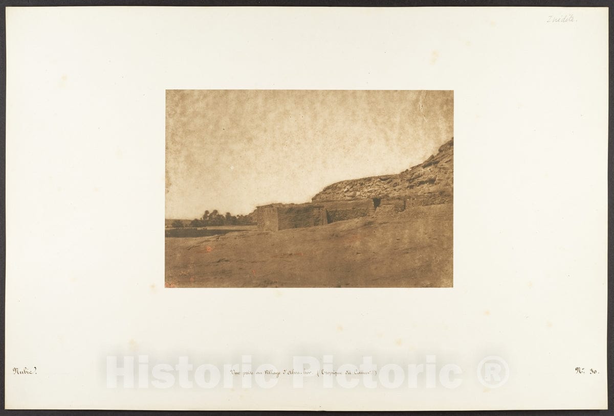 Photo Print : Maxime Du Camp - Vue Prise au Village d'Abou-hor (Tropique du Cancer) : Vintage Wall Art