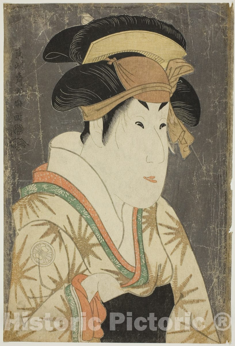 Art Print : The actor Segawa Kikunojo III as Oshizu, wife of Tanabe Bunzo, Toshusai Sharaku , c 1858, Vintage Wall Decor :