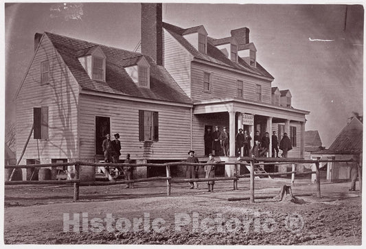 Photo Print : Andrew Joseph Russell - Headquarters of Capt. E.E. Camp, A.Q.M, at City Point, Virginia : Vintage Wall Art