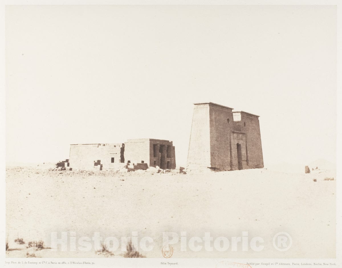 Photo Print : Félix Teynard - Dakkeh (Pselcis), Vue Générale du Temple : Vintage Wall Art