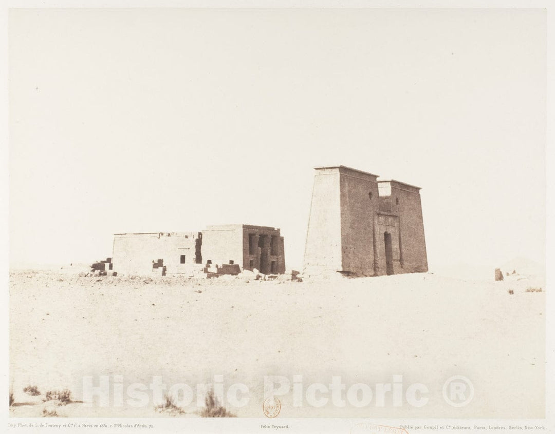 Photo Print : Félix Teynard - Dakkeh (Pselcis), Vue Générale du Temple : Vintage Wall Art
