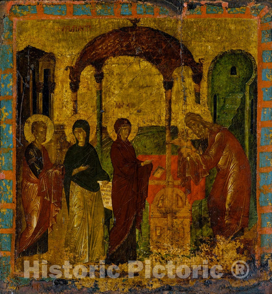 Art Print : Byzantine Painter - The Presentation in the Temple : Vintage Wall Art