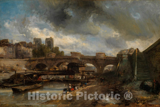 Art Print : Johan Barthold Jongkind - The Pont Neuf : Vintage Wall Art