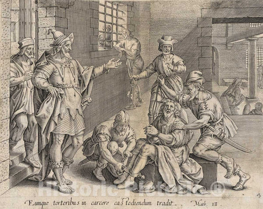 Art Print : Gerard van Groeningen - The Imprisoned Servant, from The Parable of the Unmerciful Servant : Vintage Wall Art