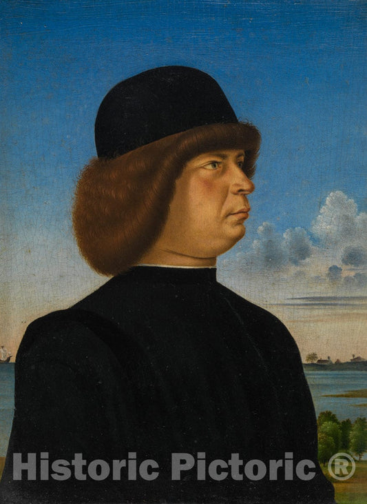 Art Print : Jacometto - Portrait of Alvise Contarini(?) : Vintage Wall Art
