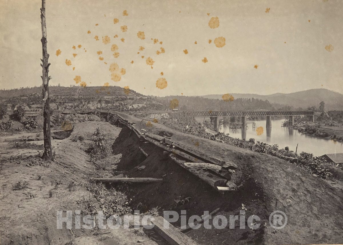 Photo Print : George N. Barnard - Defences of the Etawah Bridge : Vintage Wall Art