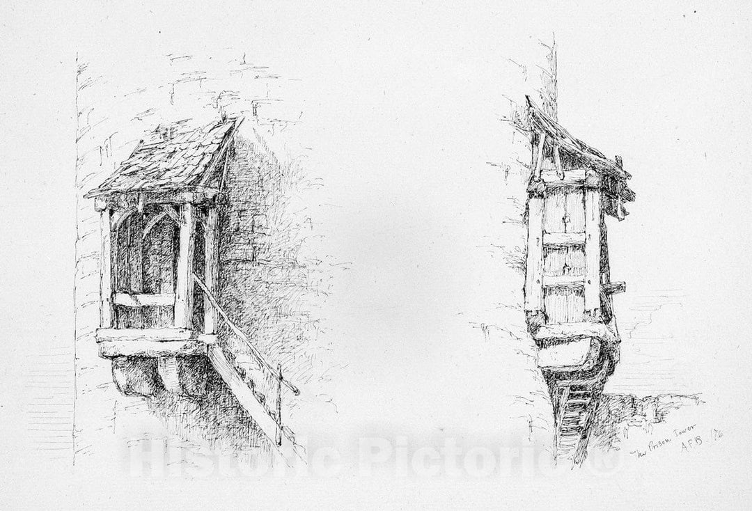 Art Print : Andrew Fisher Bunner - The Prison Tower : Vintage Wall Art