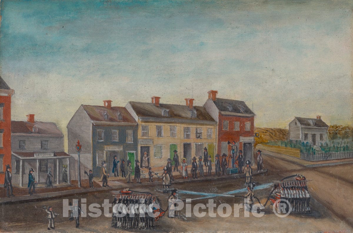 Art Print : William P. Chappel - Firemen's Washing Day : Vintage Wall Art