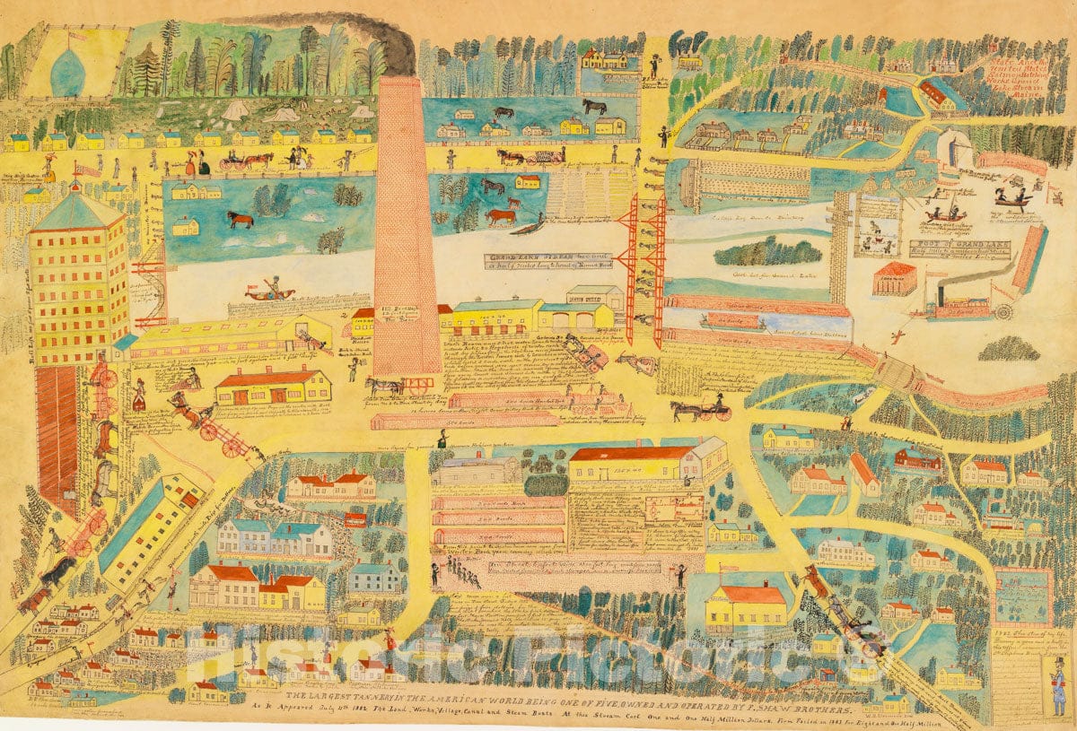 Art Print : John Martin - F. Shaw Brothers Tannery, Maine : Vintage Wall Art