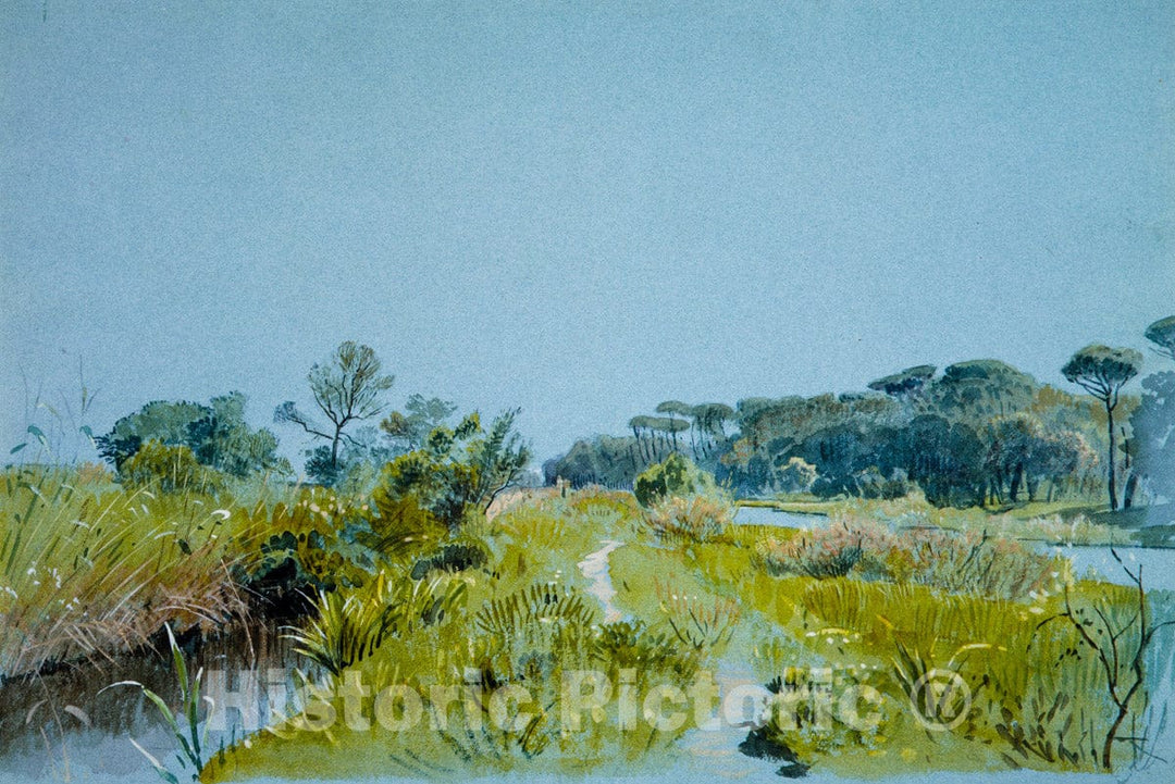 Art Print : William Stanley Haseltine - Castel Fusano—Near Rome : Vintage Wall Art