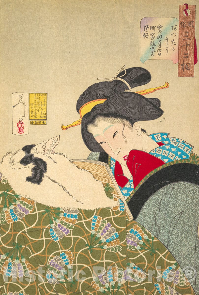 Art Print : Tsukioka Yoshitoshi - Feeling Warm : Vintage Wall Art