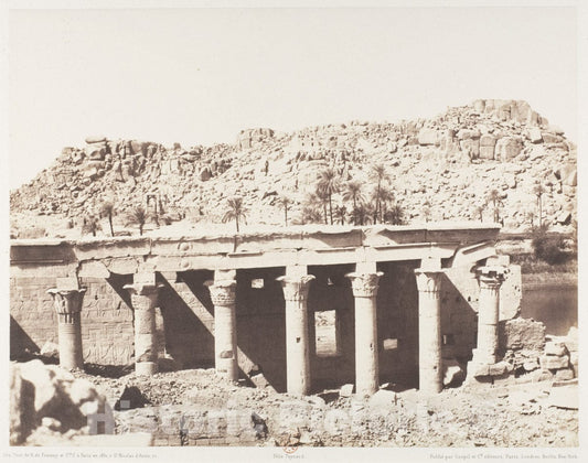 Photo Print : Félix Teynard - ILE de Fîleh (Philæ), Colonnade Occidentale - Ruines Vues du Point L : Vintage Wall Art