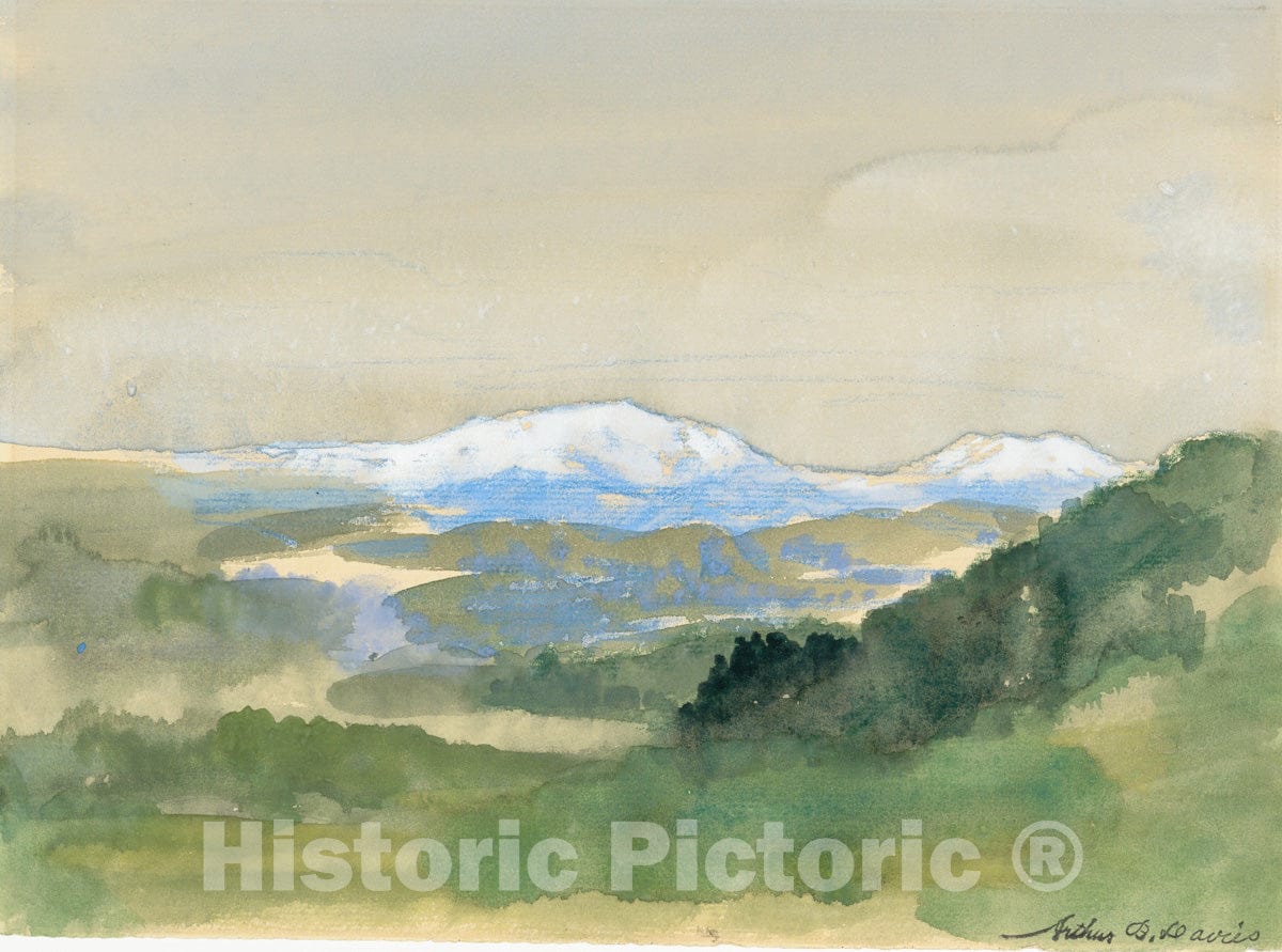 Art Print : Arthur B. Davies - Landscape  v.1 : Vintage Wall Art