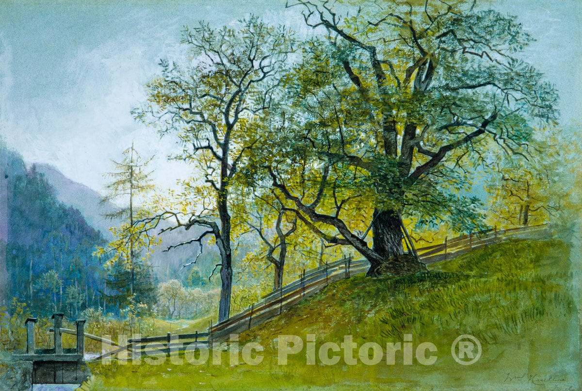 Art Print : William Stanley Haseltine - Vahrn in Tyrol near Brixen : Vintage Wall Art