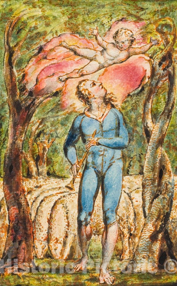 Art Print : William Blake - Songs of Innocence: Frontispiece : Vintage Wall Art