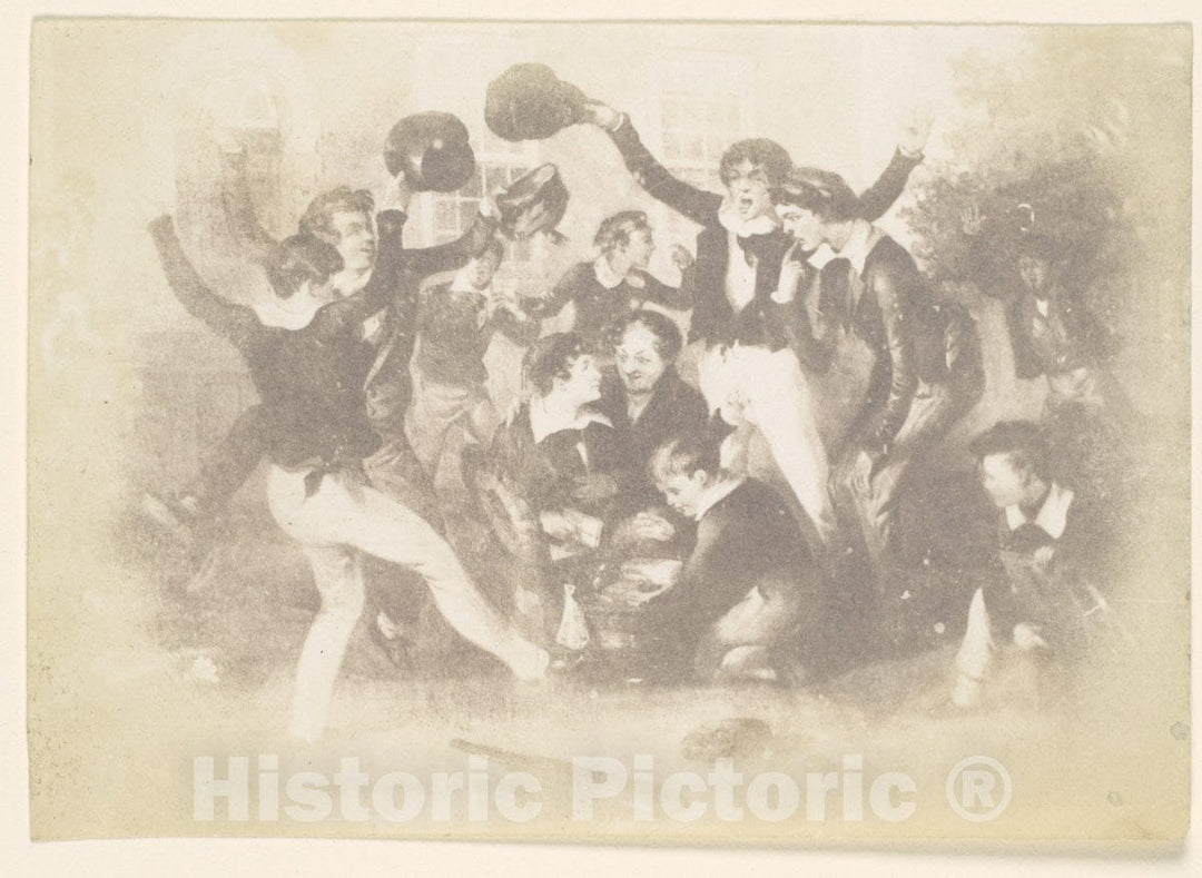 Photo Print : Watercolor of Boys Playing : Vintage Wall Art