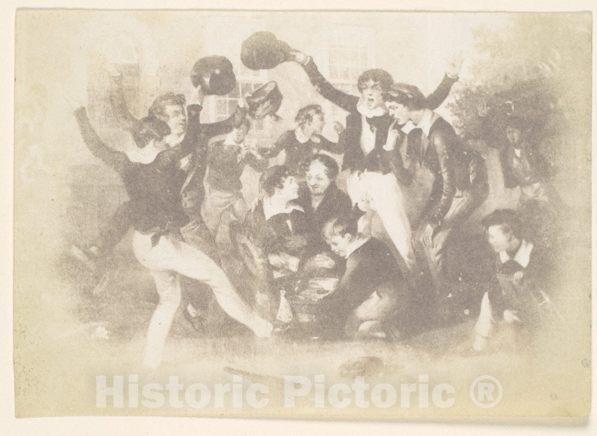 Photo Print : Watercolor of Boys Playing : Vintage Wall Art
