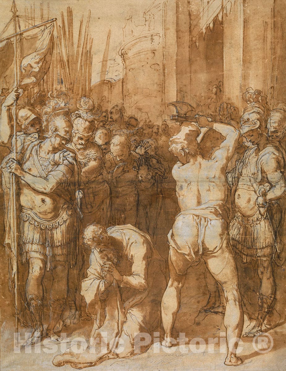 Art Print : Taddeo Zuccaro - The Martyrdom of Saint Paul : Vintage Wall Art
