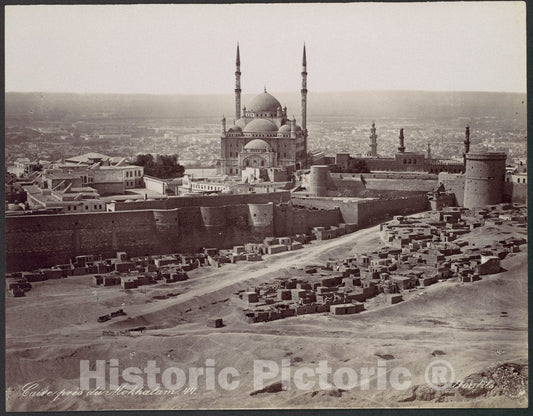 Photo Print : Félix Bonfils - Caire près du Mokkatam : Vintage Wall Art